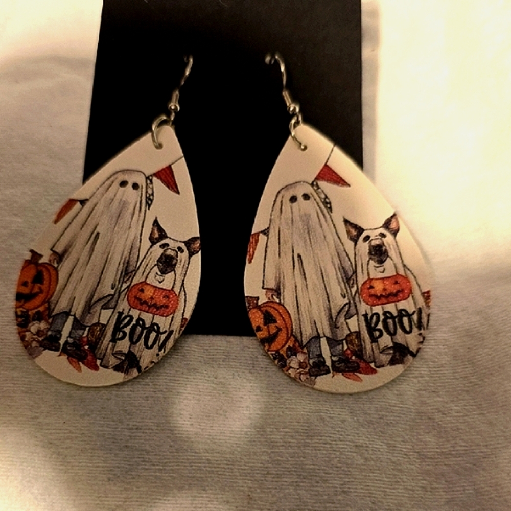 Halloween Ghost and Dog Earrings